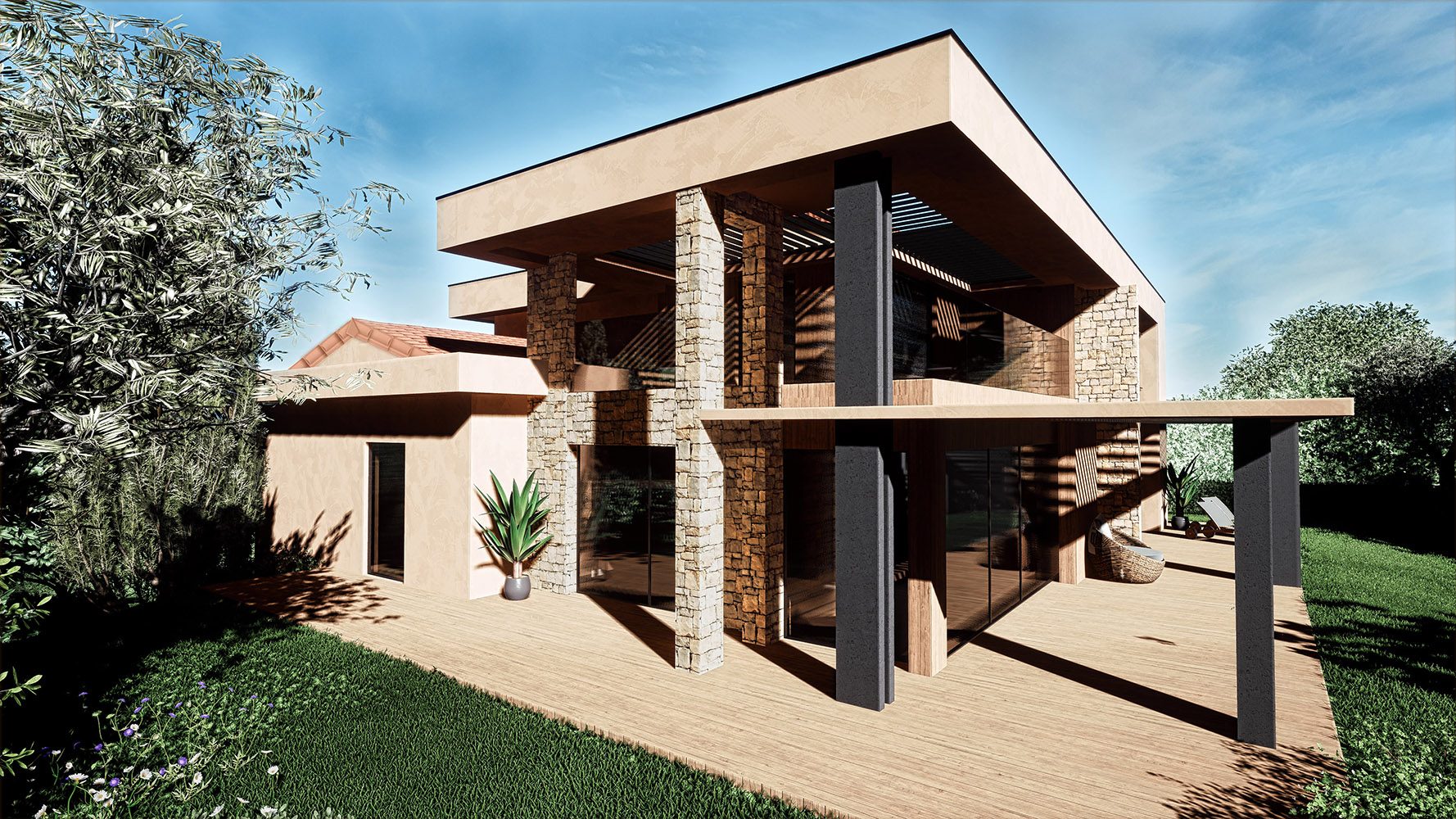 Villa Rénovation 3D plans Bastien Battaglia