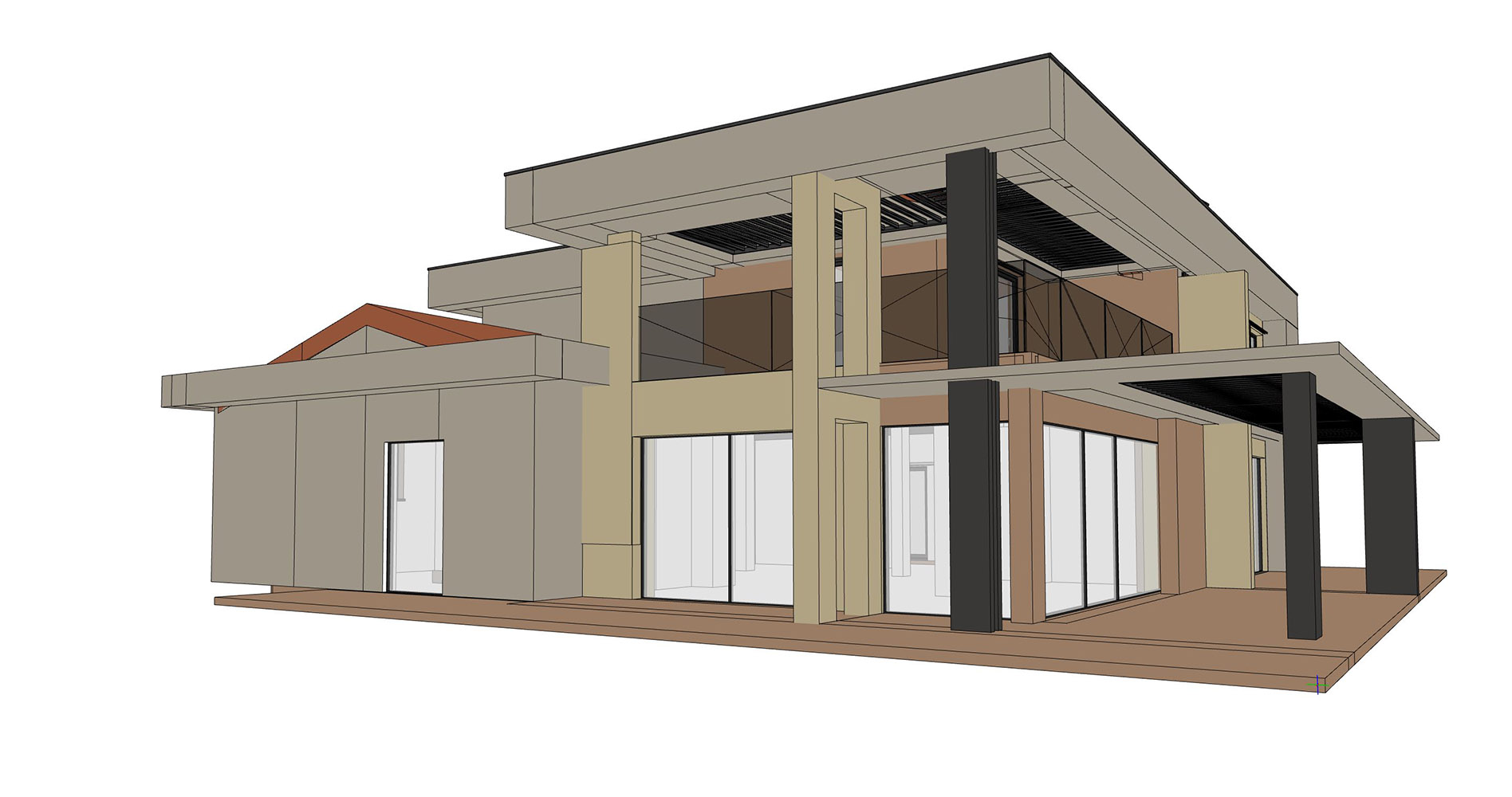 Villa Rénovation 3D plans Bastien Battaglia Plans Elevations
